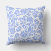 パウダーブルーとホワイトフローラダマスク クッション (裏面)