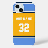 パウダーブルーと金ゴールドスポストライプーツ Case-Mate iPhoneケース (裏面)