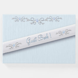 パウダーブルーのシンプルなゲストブック ゲストブック