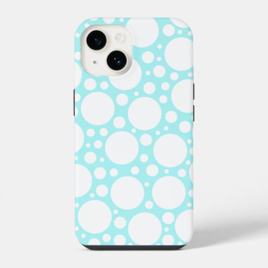 パウダーブルーのドット iPhoneケース (裏面)