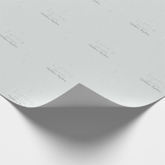 パウダーブルーのバプテスズロザリオ ラッピングペーパー (角)