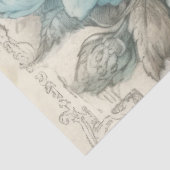 パウダーブルーのヴィンテージインスパイアフローラ分離 薄葉紙 (詳細)