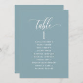 パウダーブルーの座席計画カード（ゲスト名） (正面/裏面)