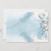 パウダーブルーの花柄招待状 招待状 (裏面)