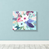 パウダーブルーの花 キャンバスプリント (インサイチュ (ウッドフロア))