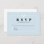 パウダーブルーの返信カード 出欠カード (正面/裏面)