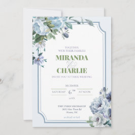 パウダーブルーウィンターウェディング招待状 招待状