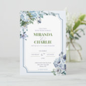 パウダーブルーウィンターウェディング招待状 招待状 (スタンド正面)