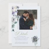 パウダーブルーウィンターウェディング招待状 招待状 (裏面)