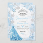 パウダーブルーウィンターワンダーランドキンセアニェラ 招待状 (正面/裏面)