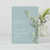 パウダーブルーエアリーボタニカルガーデン誕生日ディナー 招待状 (スタンド正面)