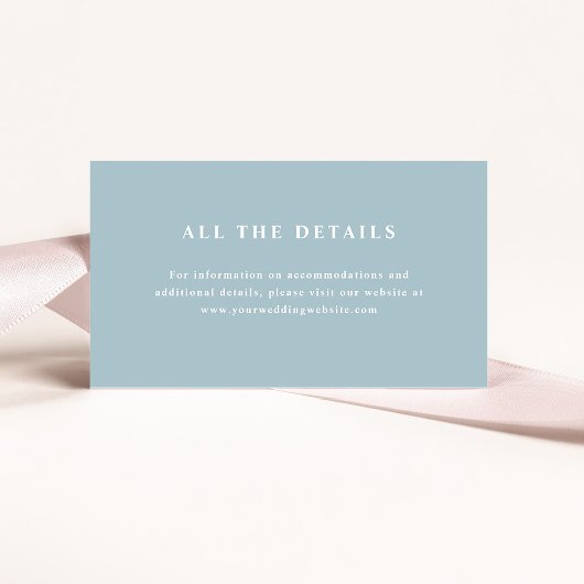 パウダーブルーエレガント文字 |の結婚詳細 エンクロージャーカード