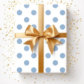 パウダーブルーエレガント水玉模様パターン ラッピングペーパー