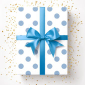 パウダーブルーエレガント水玉模様パターン ラッピングペーパー