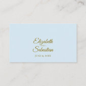 パウダーブルーエレガント金ゴールドレース結婚のエスコートカード プレイスカード (裏面)