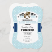 パウダーブルーカウボーイベビーシャワー招待状 招待状 (正面/裏面)