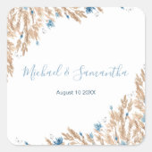 パウダーブルーカントリー結婚フィールド スクエアシール (正面)