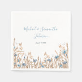 パウダーブルーカントリー結婚フィールド スタンダードカクテルナプキン (正面)