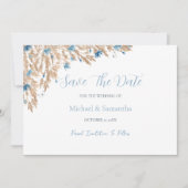 パウダーブルーカントリー結婚フィールド セーブザデート (正面)