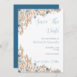 パウダーブルーカントリー結婚フィールド セーブザデート