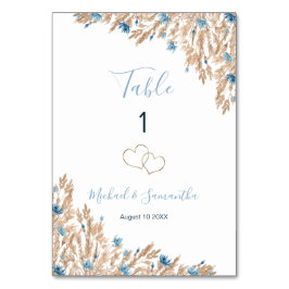 パウダーブルーカントリー結婚フィールド テーブルナンバー