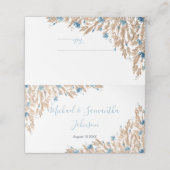 パウダーブルーカントリー結婚フィールド プレイスカード (外部開封)