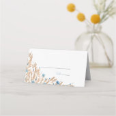 パウダーブルーカントリー結婚フィールド プレイスカード (裏面)