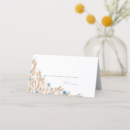 パウダーブルーカントリー結婚フィールド プレイスカード