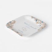 パウダーブルーカントリー結婚フィールド ペーパープレート (傾斜あり)