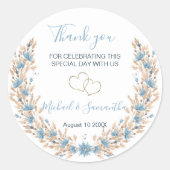 パウダーブルーカントリー結婚フィールド ラウンドシール (正面)