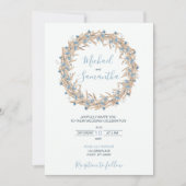 パウダーブルーカントリー結婚フィールド 招待状 (正面)