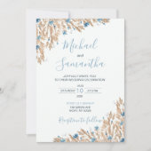 パウダーブルーカントリー結婚フィールド 招待状 (正面)