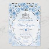 パウダーブルーキンセアニラクラウンバタフライ15アノス 招待状 (正面/裏面)