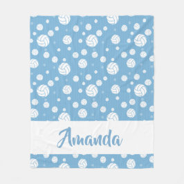パウダーブルーシボロンバレーボールパターン フリースブランケット