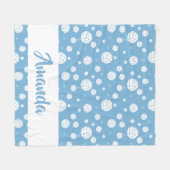 パウダーブルーシボロンバレーボールパターン フリースブランケット (正面(横))