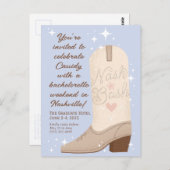 パウダーブルーナッシュバッシュ女性のカーボーイブートバチェロレッテ ポストカード (正面/裏面)