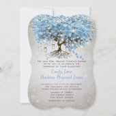 パウダーブルーハートリーフツリー 招待状 (正面)