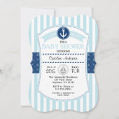 パウダーブルーベビー航海のシャワー招待状 招待状 (正面)