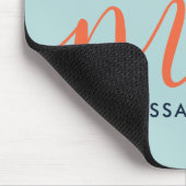 パウダーブルーミニマリストモノグラム名&イニシャル マウスパッド (コーナー)