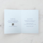 パウダーブルーモダンQRコードエレガントな結婚式 招待状 (内部)