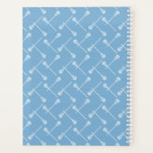 パウダーブルーラクロスホワイトスティックパターン（の模様が）ある プランナー手帳 (裏面)