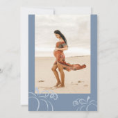 パウダーブルー小さなカボチャ赤ちゃんシャワー 招待状 (裏面)