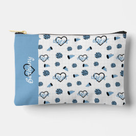 パウダーブルー応援ハート、ポムポンメガホン アクセサリーポーチ