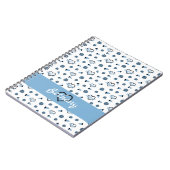 パウダーブルー応援ハート、ポムポンメガホン ノートブック (左側)