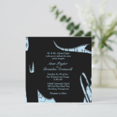 パウダーブルー抽象芸術音楽結婚式招待状 招待状 (スタンド正面)