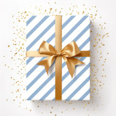 パウダーブルー白ストライプ色パターン ラッピングペーパー