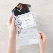 パウダーブルー結婚ズのオールインワン招待状 オールインワン招待状 (貼ってはがせる)