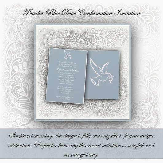 パウダーブルー鳩の確認 招待状