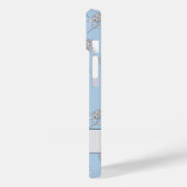 パウダーブルー アジサイ フローラル モノグラム  Case-Mate iPhoneケース (裏面 / 左)