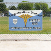 パウダーブルー/ホワイトカドゥセウス中学校卒業 横断幕 (インサイチュ)